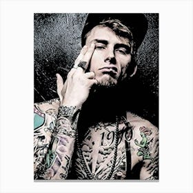 machine gun kelly 3 Canvas Print