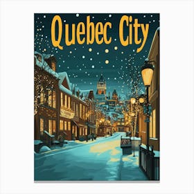 Aihrgdesign A Mid Century Modern Travel Poster For Quebec City Canvas Print