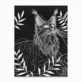 Maine Coon Cat Minimalist Illustration 2 Canvas Print