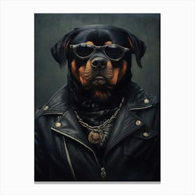Gangster Dog Rottweiler Canvas Print