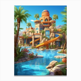 Sun City Resort Cartoon 3 Canvas Print