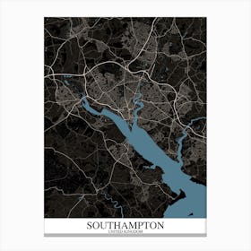 Southampton Black Blue Canvas Print