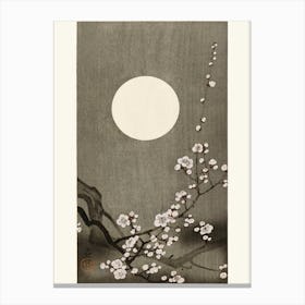 Blooming Plum Blossom At Full Moon (1900 1936), Ohara Koson Canvas Print