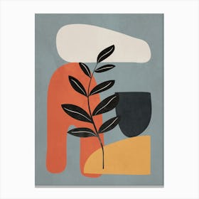 Modern Abstract Minimal Shapes Branches Art 2 Canvas Print