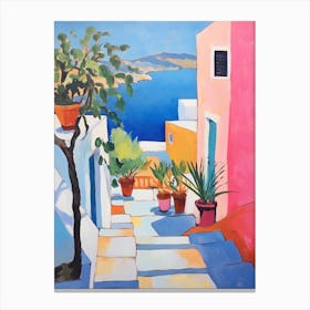 Santorini Greece 3 Fauvist Painting Canvas Print