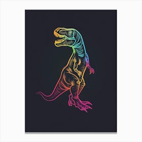 Neon Miniamlist Dinosaur Canvas Print