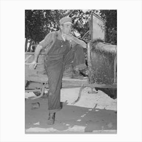 Agricultural Day Laborer Wiping The Sweat From His Neck After His Return Home From Chopping Cotton,This Man Had Once Canvas Print