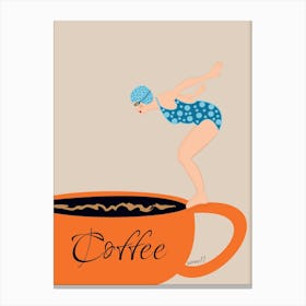 Diving Into A Cup Of Coffee 1 Canvas Print