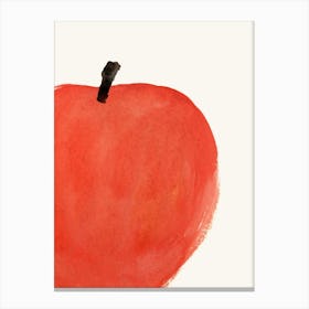 Red Big Apple Fruit Watercolor Painting Minimalist Kitchen Print Canvas Print