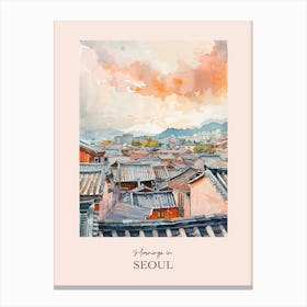 Mornings In Seoul Rooftops Morning Skyline 2 Canvas Print