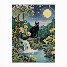 Cat In The Moonlight 1 Canvas Print