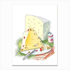 Appenzeller Cheese Dairy Food Pencil Illustration 1 Canvas Print