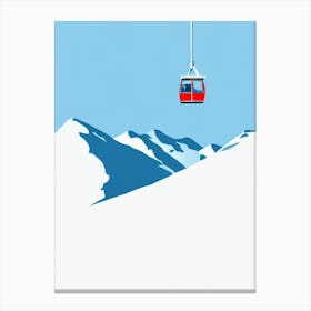 Ischgl, Austria Minimal Skiing Poster Canvas Print
