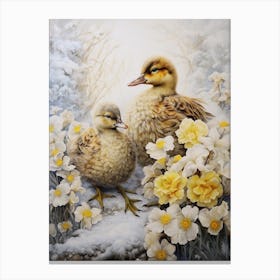 Snowy Winter Duckling 3 Canvas Print