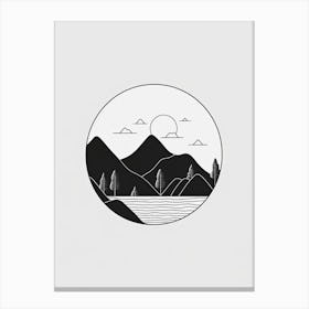 Mountains Minimalistic Line Art 1 Canvas Print