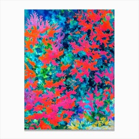 Acropora Gomezi Vibrant Painting Canvas Print
