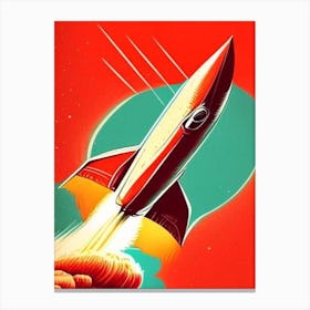 Rocket Vintage Sketch Space Canvas Print