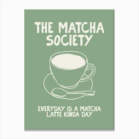 Matcha Society Mint Green Canvas Print