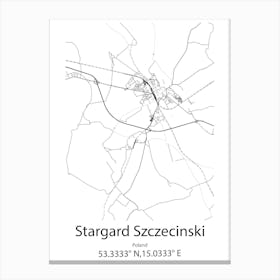 Stargard Szczecinski,Poland Minimalist Map Toile