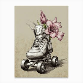 Flower Skateboard Canvas Print