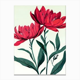 Two Red Flowers Canvas Print