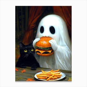 Ghost Eating French Fries Canvas Print