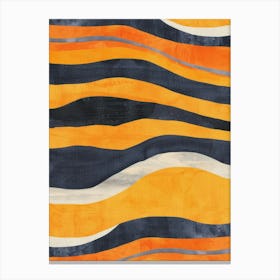 Orange And Black Stripes 1 Canvas Print
