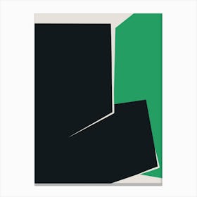 Green And Black Plain Abstract Canvas Print
