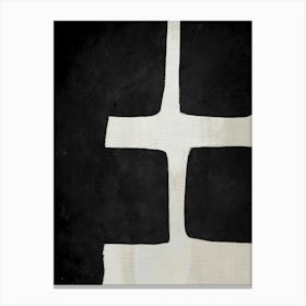 Black and Beige Abstract Minimalist Japandi Scandi Artwork Canvas Print