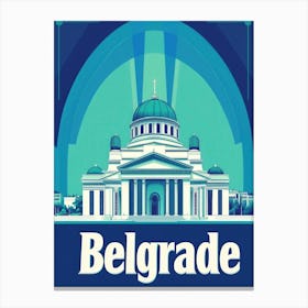 Aihrgdesign A 1970s Inspired Travel Poster For Belgrade 4 Canvas Print