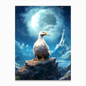 Duck In The Moonlight 1 Canvas Print
