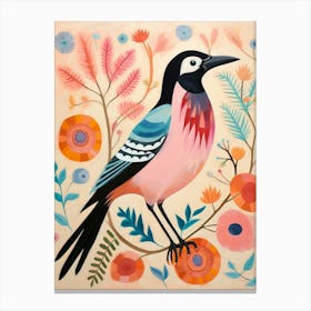 Pink Scandi Magpie 3 Canvas Print