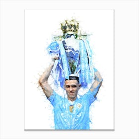 Phil Foden Watercolor Canvas Print