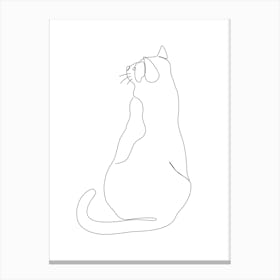 Cat One line drawing 1 Canvas Print