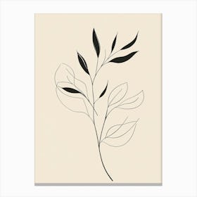 Leaf In Black And White 1 Canvas Print