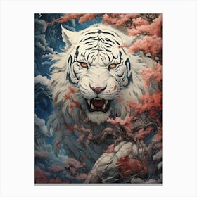 White Tiger Flower Canvas Print