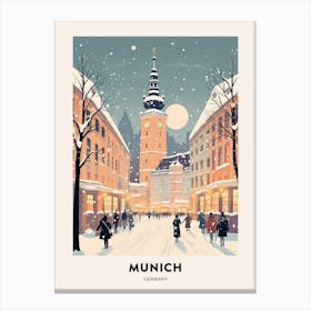 Winter Night  Travel Poster Munich Germany 2 Canvas Print