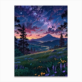 Night Sky Anime aesthetic 49 Canvas Print