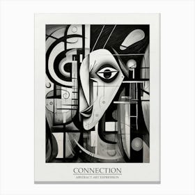 Connection Abstract Black And White 5 Poster Canvas Print