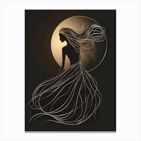 Woman In The Moonlight Canvas Print