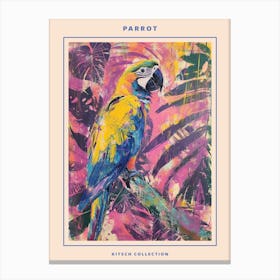 Parrot Brushstrokes Poster 2 Canvas Print