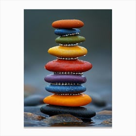 Rainbow Pebbles Canvas Print