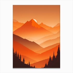 Misty Mountains Vertical Background In Orange Tone 18 Canvas Print