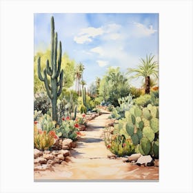 Desert Botanical Garden Usa Watercolour 3 Canvas Print