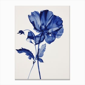 Blue Botanical Tulip Canvas Print