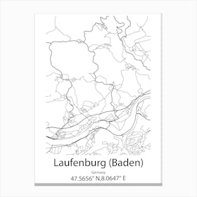 Laufenburg (Baden),Germany Minimalist Map Canvas Print