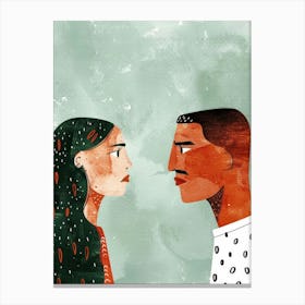 Illustration Of A Man And Woman 1 Canvas Print