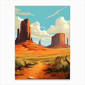 Desert Landscape Vector Illustration 1 Canvas Print