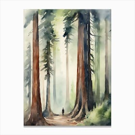 Abstract Watercolor Landscape Solitary Figure 8 Canvas Print