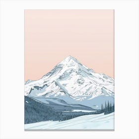 Mount Washington Usa Color Line Drawing (4) Canvas Print